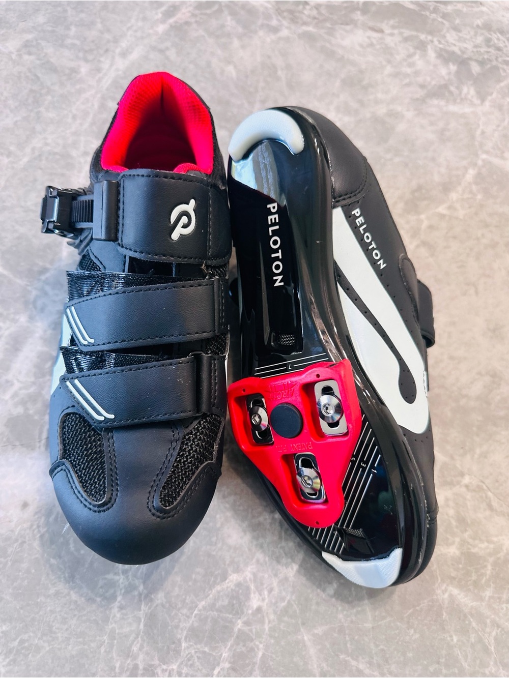 Peloton Cycling Shoes with Cleats Size 38 / Women's 7 Black Red White- Excellent - Picture 6 of 7